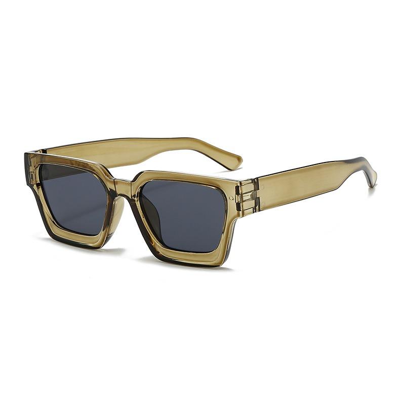 Men Square Frame Sunglasses 2026 Luxury Brand Designer Sun Glasses Retro Trendy Shades UV400 Texture Thick Edge Sunglasses