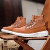 Newly Arrived Men Casual Shoes Hot Sales With Thick Leather Surface High Sole Anti Slip Travel Shoes High Top Anti Slip Sneakers