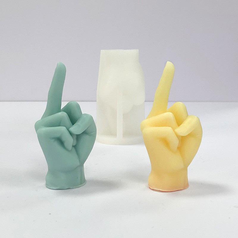Middle Finger Silicone Mold for DIY Scented Candle, Plaster, & Resin Ornaments