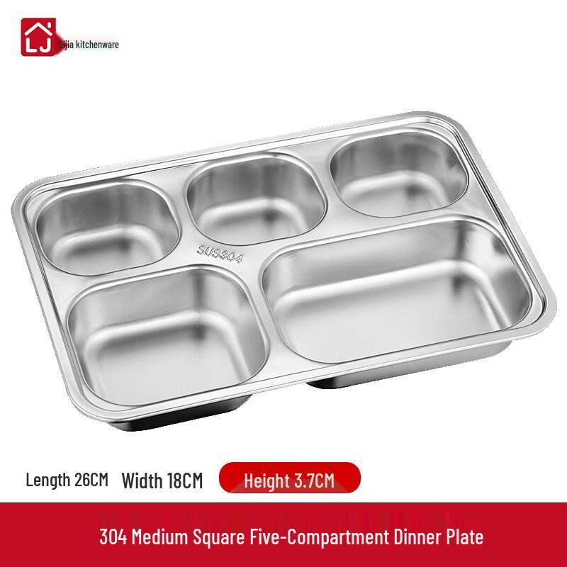 Stainless Steel Partitioned Canteen Tray