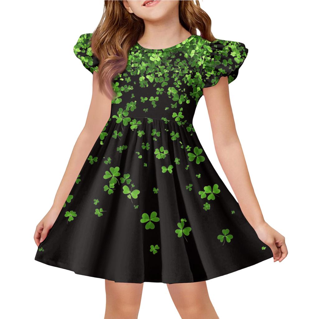 Letnia Sukienka Księżniczki dla Dziewczynek - Sukienka T-shirtowa o Kroju A. dzień Patryka