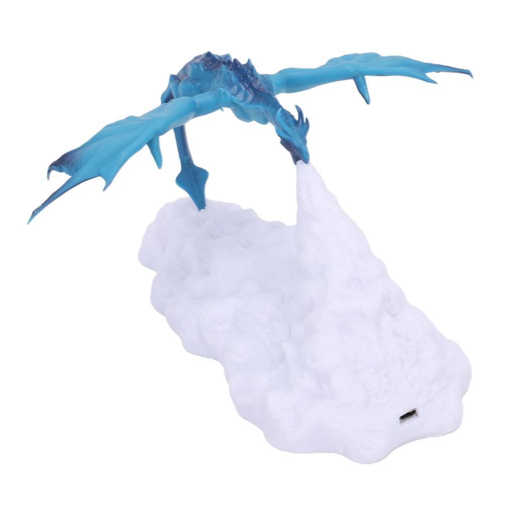 3D Print Dragon Lamp Creative Fire Breathing Decorative Dragon Night Light Tabletop Ornament for Home Bedroom Decor Blue