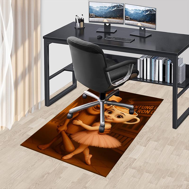 1PC coffee cup ballerina Extra Large Non Slip Floor carpet, Office, family, bedroom, Studio Large Area Rug Indoor Rugs