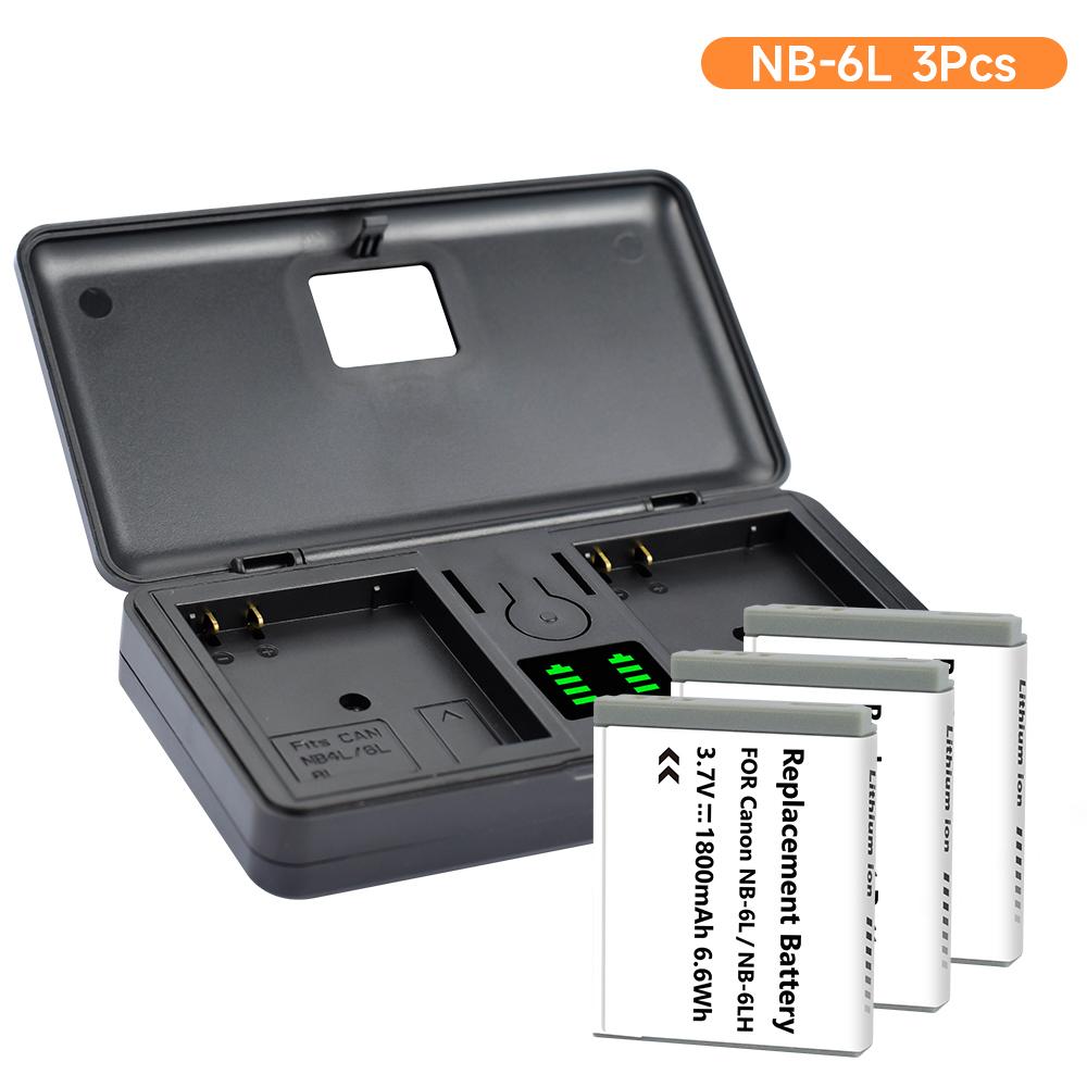 PALO 1800mAh NB 6L NB-6L NB6L Camera Battery+fast Charger For Canon PowerShot D30 D10 S120 S90 SX700HS SX280HS IXUS210 SD3500IS