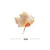 Vintage Openwork Crystal Brooch for Women - Rhinestone Maple Leaf Corsage Pin for Blouse and Jacket