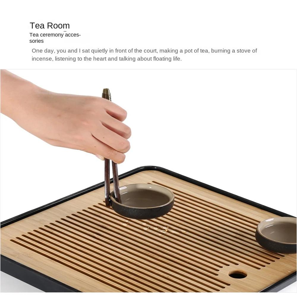 Přírodní bambusové pinzety Pohodlné dřevěné bambusové Dřevěné čajové spony Pinzety na čaj Čajová svorka Protiskluzová pilová spona na čaj