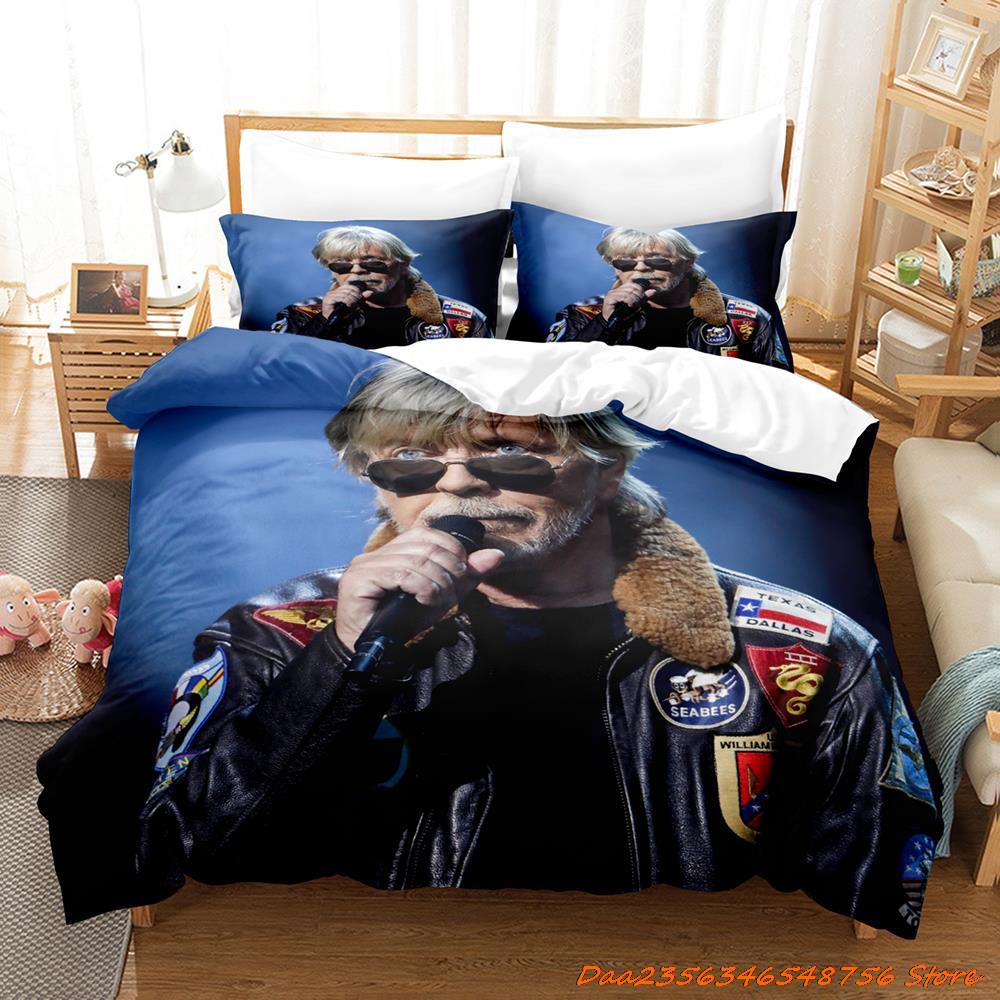 Hip Hop Renaud Séchan Bettwäsche-Set Cartoon Anime dreiteiliges Set Schlafzimmer für Erwachsene Kinder Bettbezug-Sets 3D Kawaii