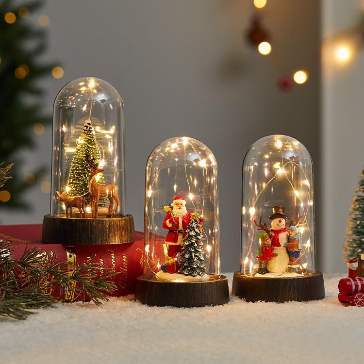 Creative Christmas Night Light: Santa Claus Ornament with Plastic Cover for Home Decor