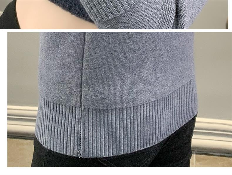 Women's Plus Velvet Warm Knit Sweater, High Collar, Long Sleeve, Thick Inner Layer - 2025 Autumn/Winter Collection