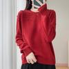 2025 Autumn/Winter Women's Pure Wool Embroidered Round Neck Knitwear Sweater: Long Sleeve, Loose Fit