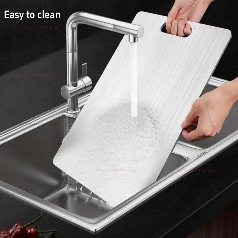 Titanium Cutting Board Pure Titanium Cutting Boards for Kitchen - Double Sided Medical-grade Titanium Cutting Mat, Easy To Clean