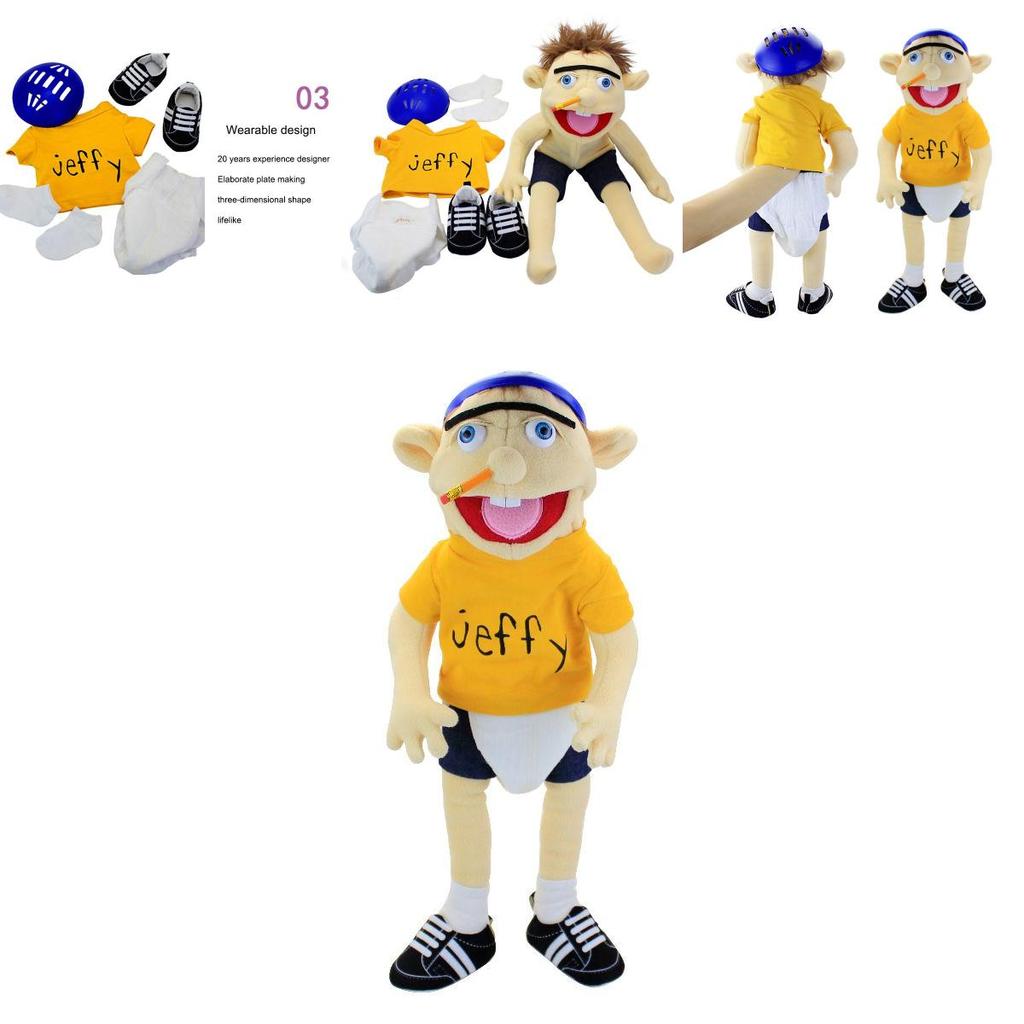 Soft And Skin-friendly Jeffy Cartoon Plush Hand Puppet Toy For Kids And Adults Perfect Christmas And Birthday Gift!