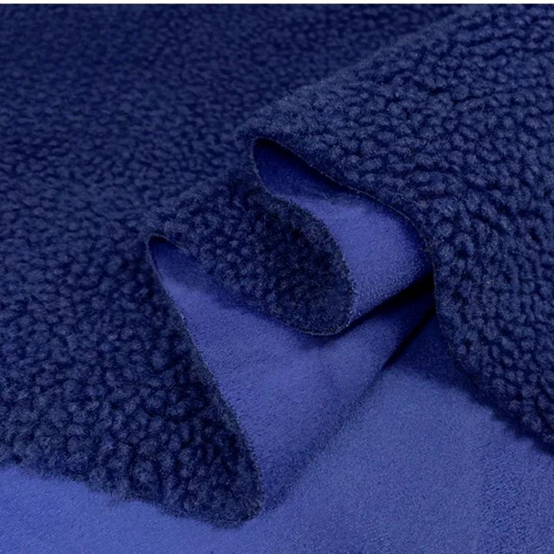 Tessuto Composito Suede e Lana d'Agnello Spesso 50x150cm Caldo per l'Inverno Cappotto Abbigliamento da Motociclista Giacca a Vento Tessuto alla Moda per Cucito