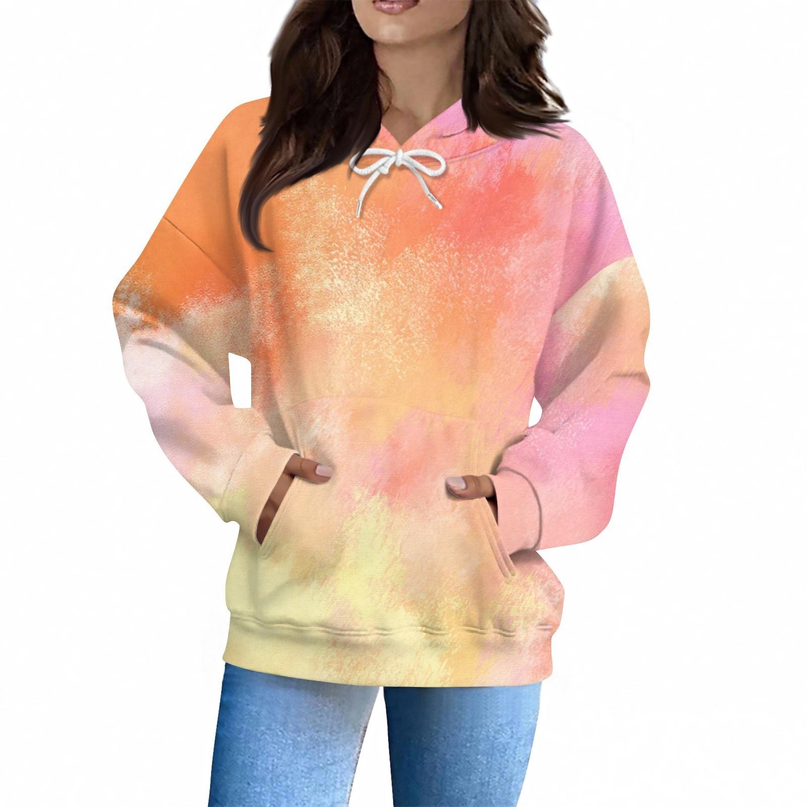 

Женская Мода Повседневная Толстовка Длинный Рукав Принт Топ L