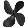 4 Blades Fireplace Fan Blade Stove Fan Blades Replacement Parts Home Stove AccessoriesBlack