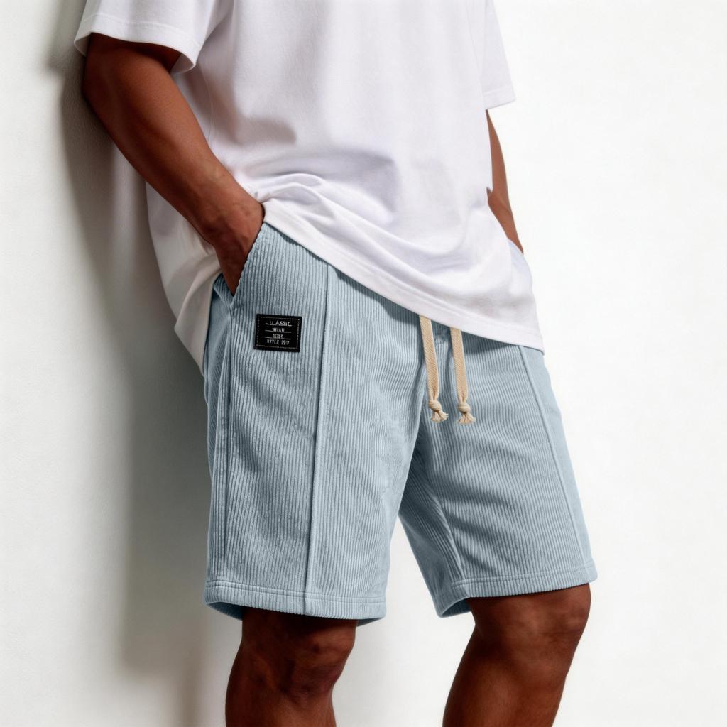 Men's Loose-fitting Casual Plain Corduroy Pants Men's Comfortable And Breathable Sports Shorts