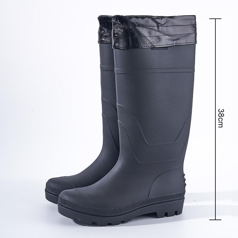 Wasserdichte, rutschfeste Regenstiefel für Herren – Hohe Gummischuhe mit Samtfutter, säure- und laugenbeständig.