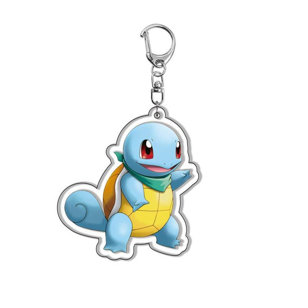 Pokemon Kawaii Acrylic Keychain Elfin Figure Pikachu Bulbasaur Psyduck Squirtle Gengar Meowth Cute Pendant Dolls Boys Gifts