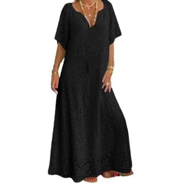 Elegante Vestito Estivo Comodo Splendido Vita Media Accessori Accattivanti Scollo a V Pizzo