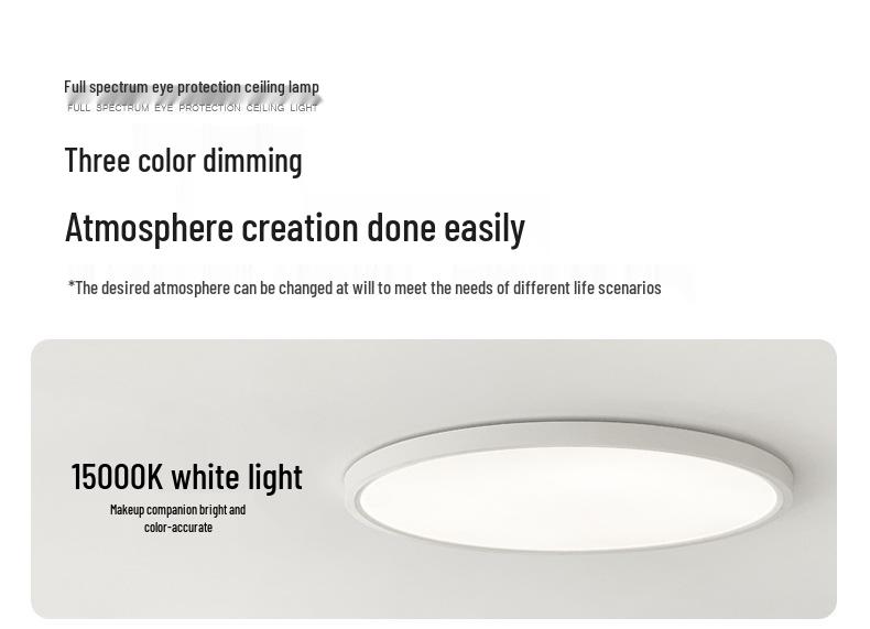 Ultra-Thin Full Spectrum Eye Protection Ceiling Light for Study, Bedroom, or Hallway