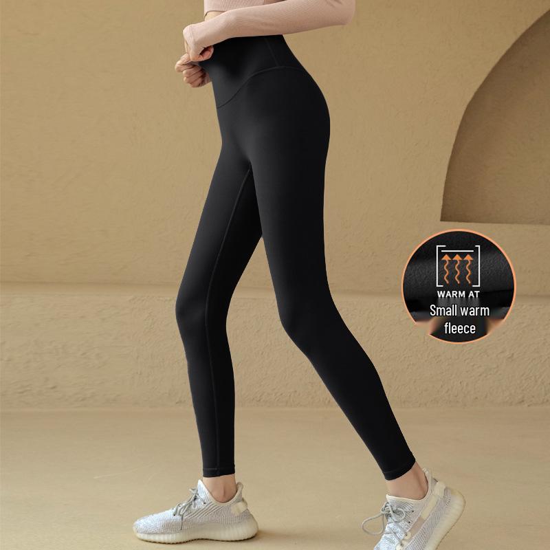 Women's High-Waisted Fleece-Lined Yoga Pants: Warm, Thick, Tummy Control, Butt Lifting, Plus Size, Tight Fit for Autumn/Winter.