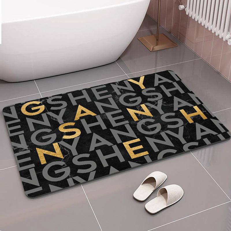 Weiche Kieselgur Schlammbad Saugmatte Toilette Schnelltrocknend Rutschfeste Fußmatte Toilettentür Leichter Luxus Waschbadematte 40*60cm
