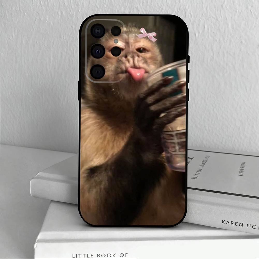 Funny M-Monkey Memes   Phone Case For Samsung S25,S24,S21,S22,S23,S30,Ultra,S20,Plus,Others Soft Black Cover