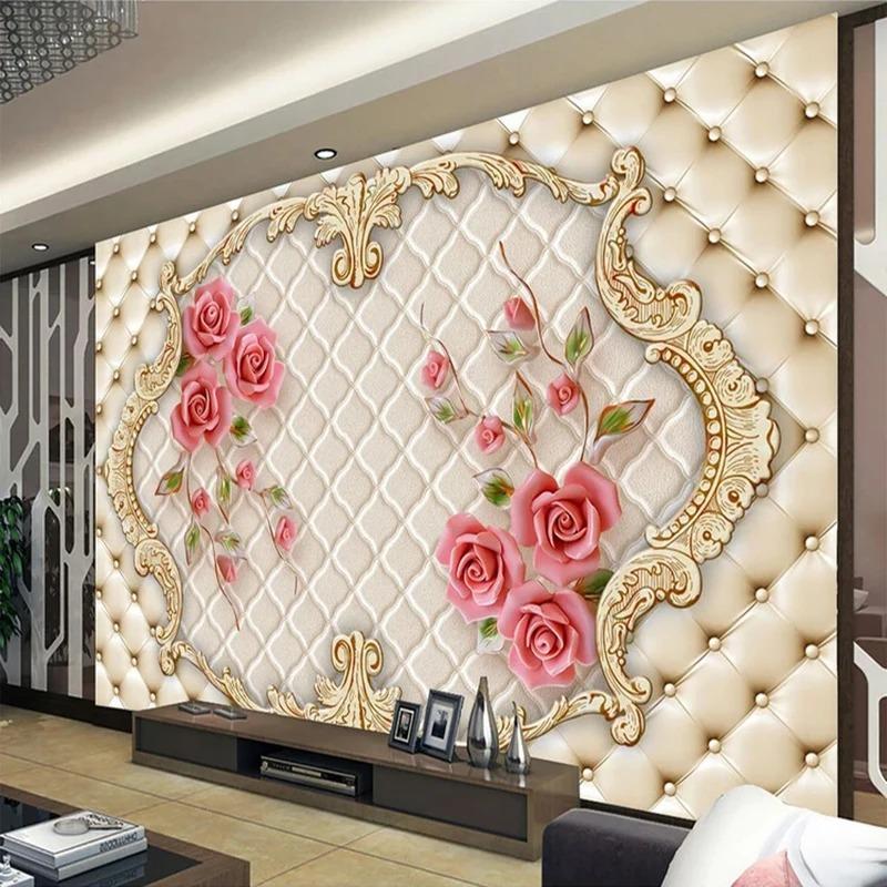 3D Photo Wallpaper For Walls Home Decor 3D Red Rose Flowers Living Room Sofa Bedroom TV Background Wall Mural Wallpaper