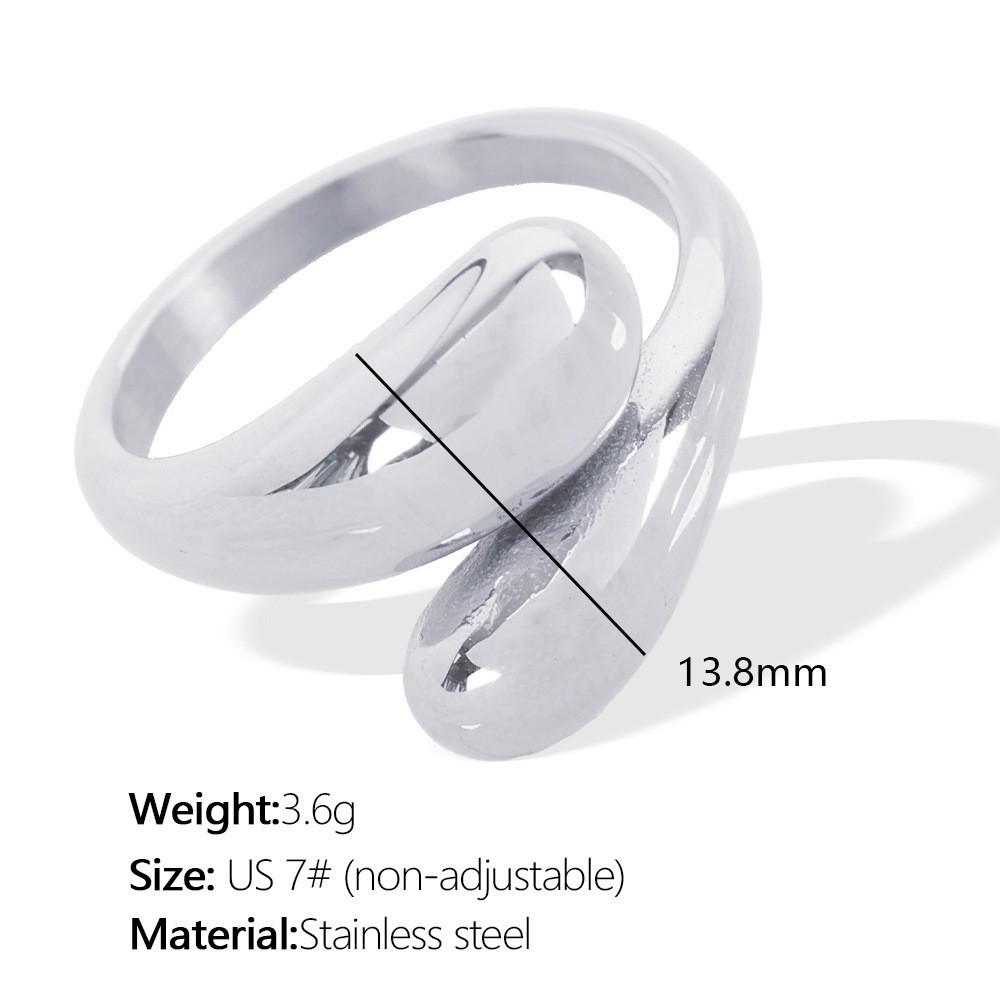 Chic Women's Open Stainless Steel Geometric Ring