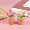 1 szt. Miniaturowy domek dla lalek Miniaturowa róża doniczkowa roślina