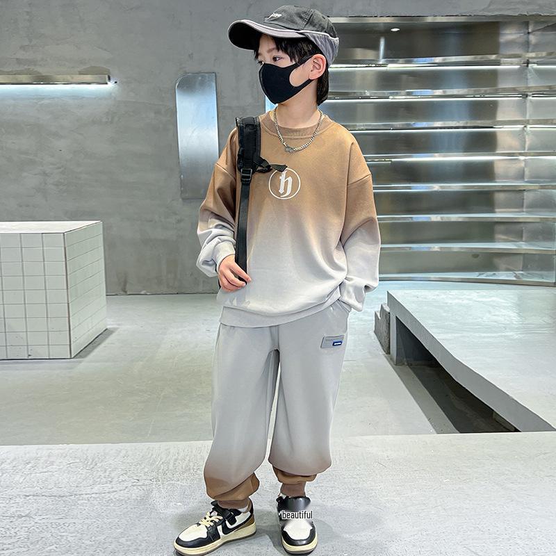 Boys' 2025 Long Sleeve Autumn Sports Sweatshirt Two-Piece Set