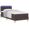 VidaXL Lit Sommier avec Matelas &amp; LED Marron Foncé 80x200 cm Tissu 3342397