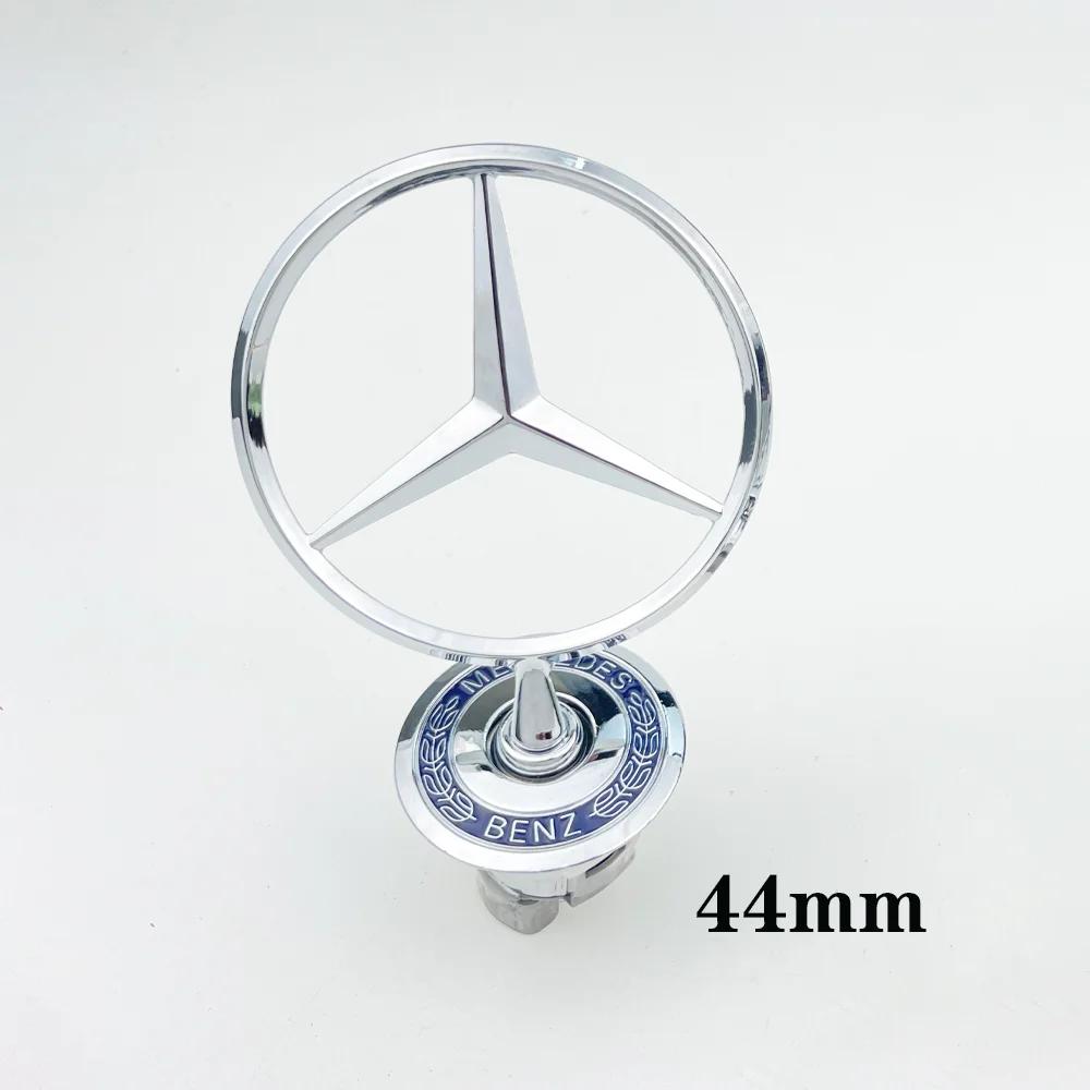 Autoaufkleber 1 Stück 44 mm 3D Metall Blau Chrom Stern Motorhaube Haube Logo Emblem Abzeichen für Mercedes Benz W202 W203 W204 W208 W210 W220 W2