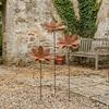 Vintage Flower Garden Stake Weathered Rust Finish Flower Yard Art Decor Metal Floral Stake  Patio
