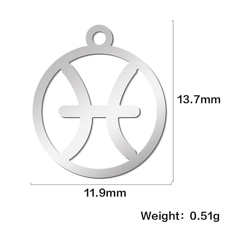 Teamer 12pcs/lot Zodiac Signs Charms Jewelry Making Stainless Steel Gold Color 12 Constellation Taurus Pendants Birthday Gifts