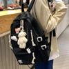Girls Black Travel Waterproof School Bag Women New Nylon Laptop Book Bag Trendy Fashion Cute Female Ladies College Backpack Cool