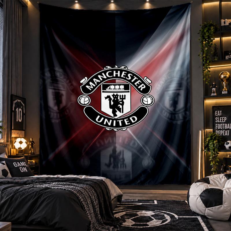 Arazzo da Appendere alla Parete Stampa Manchester United FC Tessuto per Soggiorno Camera da Letto Decorazione per la Casa