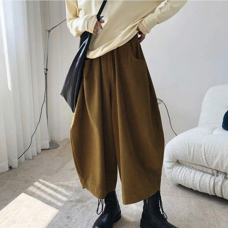 

«Новые свободные брюки-шаровары больших размеров в стиле ретро для женщин — подчеркивающий достоинства фигуры «груша» весной и осенью» M (suitable for 110-125 jin) имбирный/жёлтый