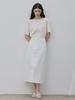 Le Studio Straight Belt Set Long Skirt White