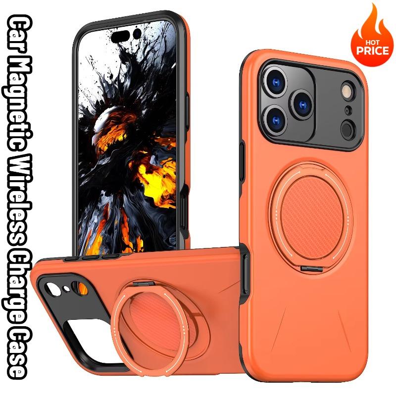 Dopamine Car Magnetic Ring Bracket Protect Cover for IPhone 17 Air 16E 15 14 Plus 13 12 Pro Max Anti-Shock Wireless Charge Case