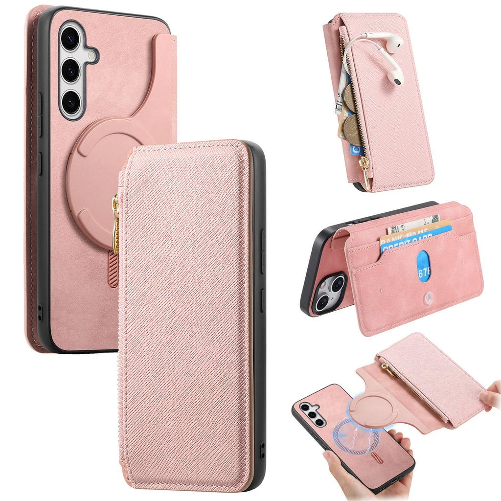 For Samsung Galaxy S25+ Leather Case CASENEO Cross Texture Detachable Magnetic Phone Cover Wallet Stand