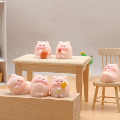 Figurines Mignonnes de Mini Cochon pour Console de Voiture - Ornements de Décoration pour la Maison