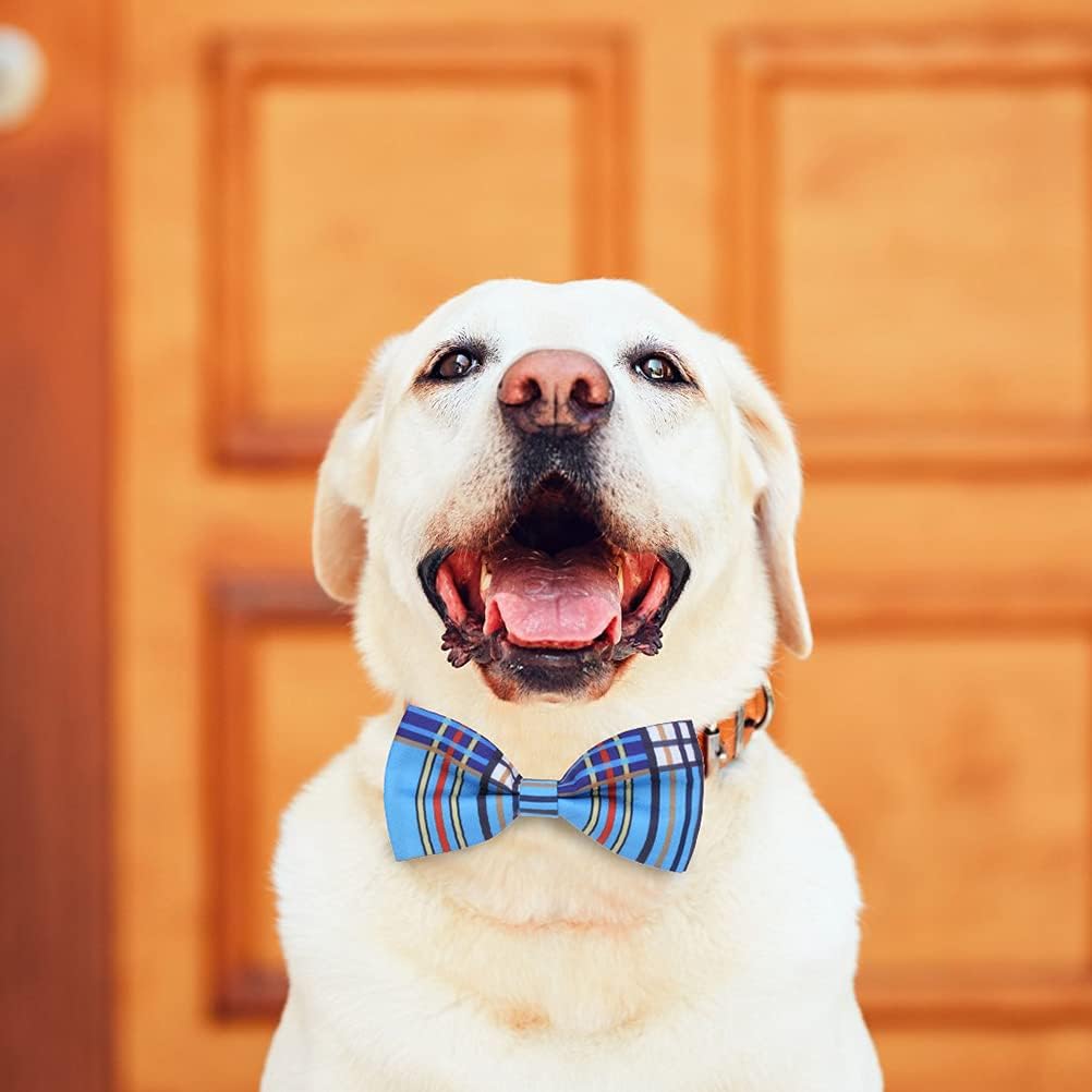 PAWCHIE Plaid Dog Bow Ties 6 Pcs - Cute Dog Collar Attachment Bow Ties, Collar Charms Accessories Fit Small Medium Large Dogs Puppies Cat for Party