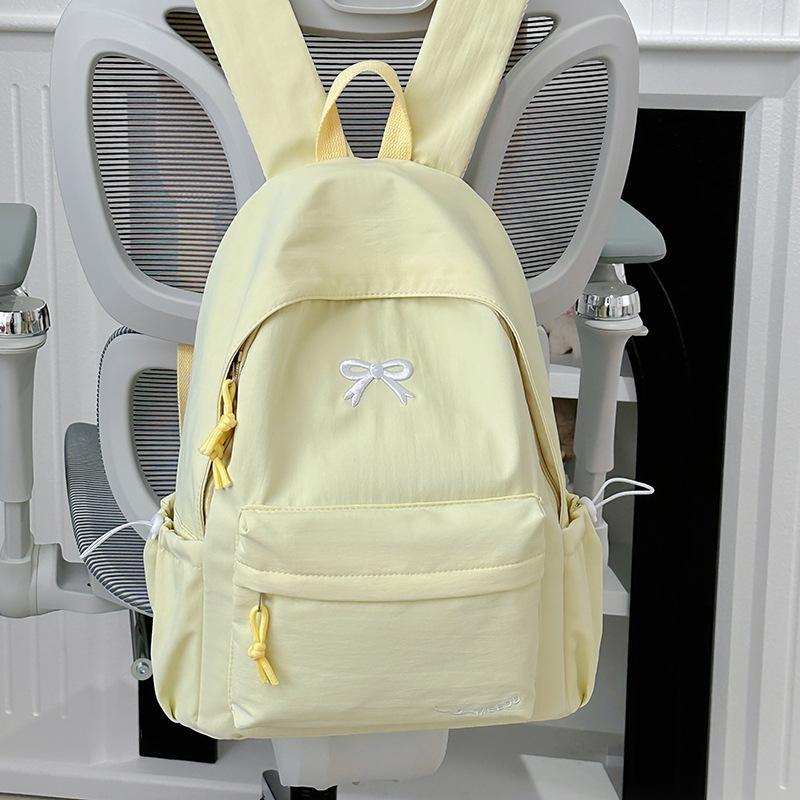 Schoolbag Japanese ins Solid Color Simple Backpack High Value Campus Lightweight Junior High School Student Versatile School Bag Backpack