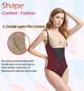 Body con spalline sottili in pizzo, schiena a T, con sostegno al seno e modellante in vita