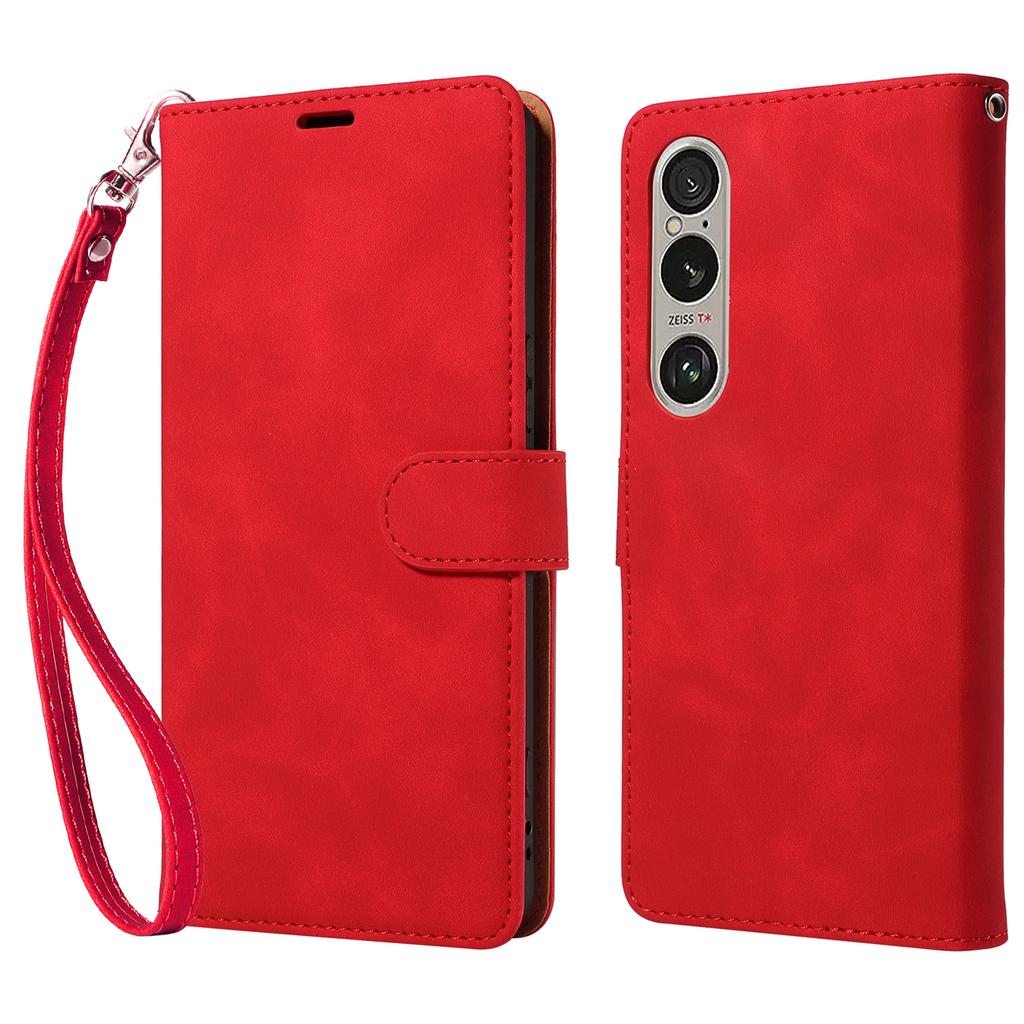 For Sony Xperia 1 VI Case with Thickened Strap RFID Blocking Wallet Stand Leather Flip Phone Cover
