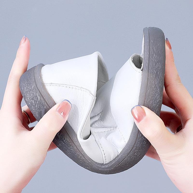 Summer Women Genuine Leather Flats Open Toe Woman Ladies Casual Shoes Luxury Loafers Female Slip -On Boat Walking Shoes Moccasins