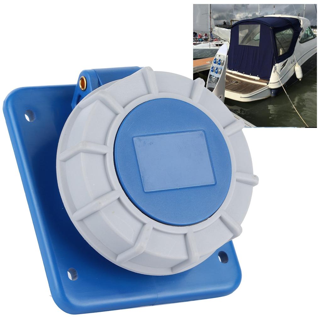 Boat Shore Power Socket with Gasket IP67 Waterproof 16A 220‑250V For Yacht RV Motorhome  Outlet Power Socket RV Socket