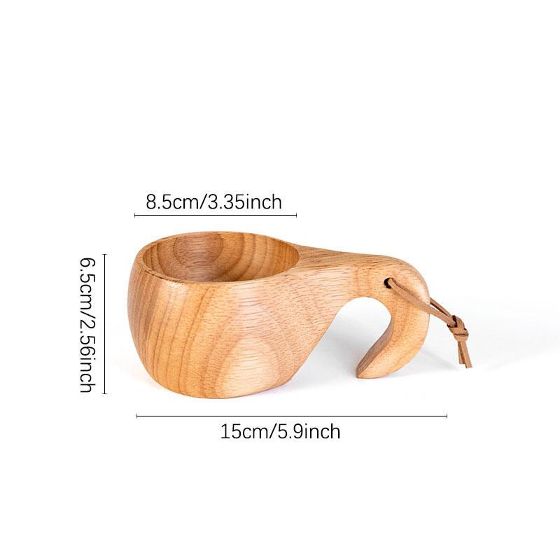 

Дерев яна чашка для молока ручної роботи Чашки для кави з деревини акації Tasse з мотузковою ручкою для перенесення Кемпінг Чашки для напоїв Артефакт Кухонні інструменти 200ML