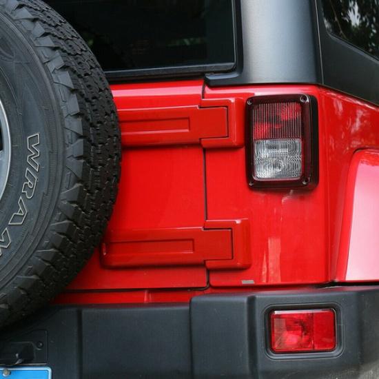 For 07+ JK Jeep Wrangler Tailgate Hinge Cover Spare Tire Rear Door Liftgate Trim
